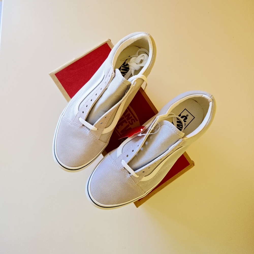 VANS Off The Wall Old Skool Gray Dawn/True White #VN0A38G1UKX, US Men 8 Wm 9.5 - Picture 5 of 12